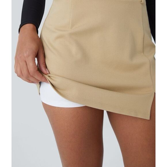 Halara High Waisted 2-in-1 Split Mini Work Skirt in Black Size S NWT - Picture 5 of 11